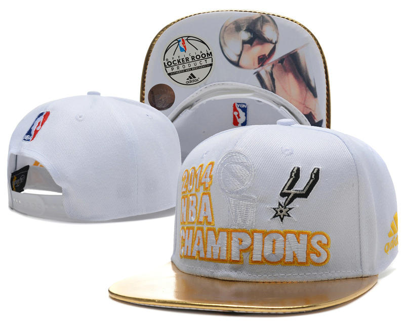 San Antonio Spurs 2014 NBA Finals Champions White Snapback Hat SD 0701